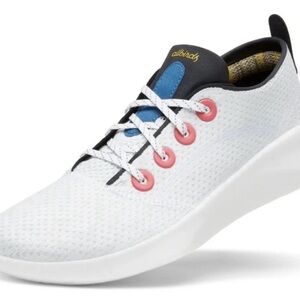 Allbirds White Sneakers with Pink and Blue Details